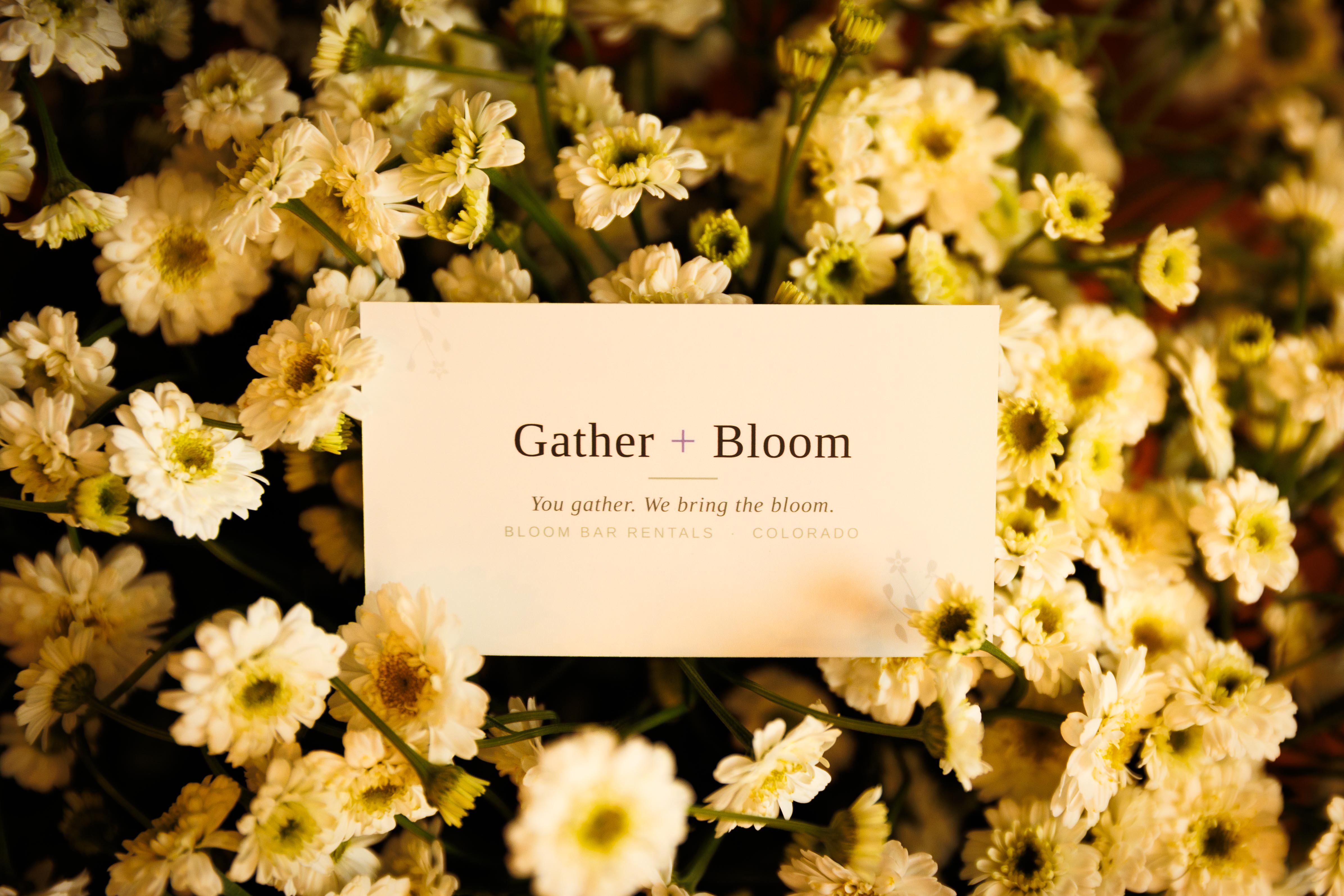 Gather + Bloom styled floral setup